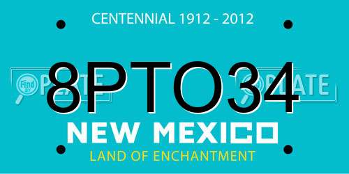 8PTO34 New Mexico License Plate
