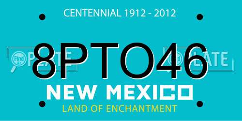 8PTO46 New Mexico License Plate