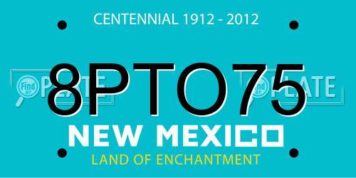 8PTO75 New Mexico License Plate