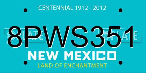 8PWS351 New Mexico License Plate