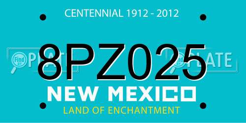 8PZ025 New Mexico License Plate