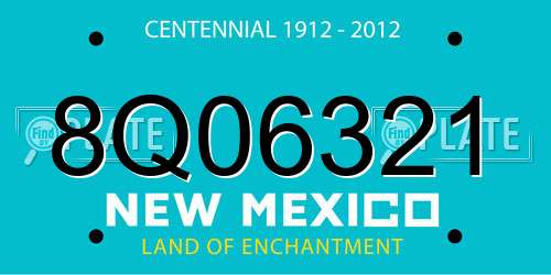 8Q06321 New Mexico License Plate