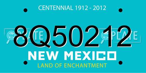 8Q50212 New Mexico License Plate