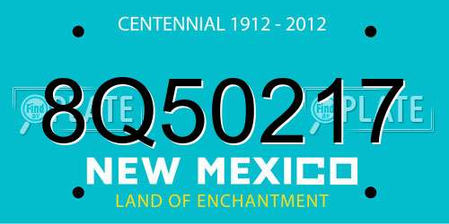 8Q50217 New Mexico License Plate
