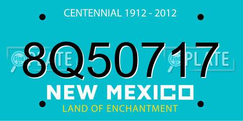 8Q50717 New Mexico License Plate