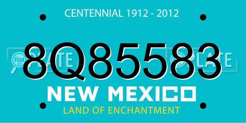 8Q85583 New Mexico License Plate