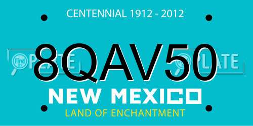 8QAV50 New Mexico License Plate