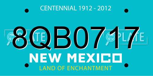 8QB0717 New Mexico License Plate