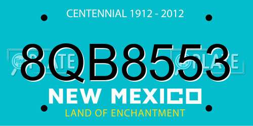8QB8553 New Mexico License Plate