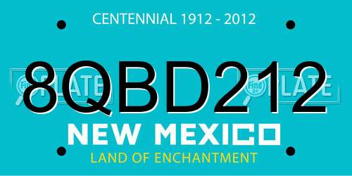 8QBD212 New Mexico License Plate