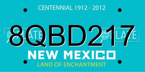 8QBD217 New Mexico License Plate