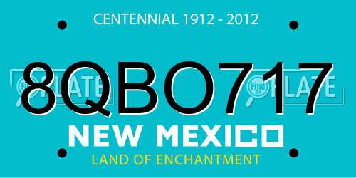 8QBO717 New Mexico License Plate