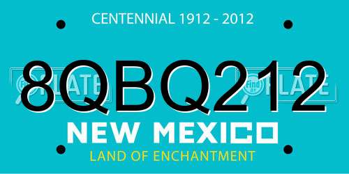 8QBQ212 New Mexico License Plate