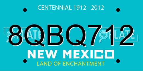 8QBQ712 New Mexico License Plate