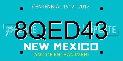 8QED43 New Mexico License Plate
