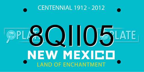 8QII05 New Mexico License Plate