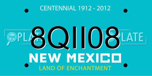 8QII08 New Mexico License Plate