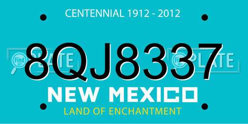 8QJ8337 New Mexico License Plate