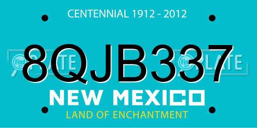 8QJB337 New Mexico License Plate