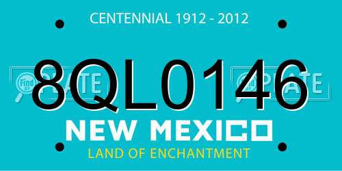 8QL0146 New Mexico License Plate