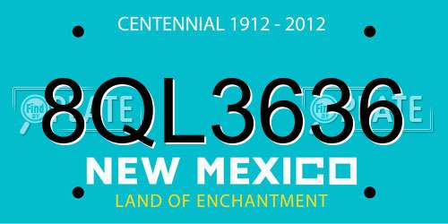 8QL3636 New Mexico License Plate