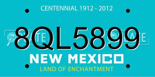 8QL5899 New Mexico License Plate