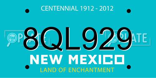 8QL929 New Mexico License Plate