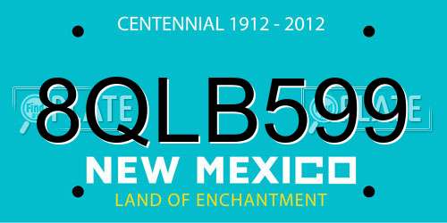 8QLB599 New Mexico License Plate