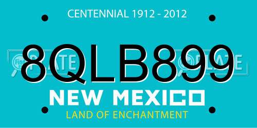 8QLB899 New Mexico License Plate