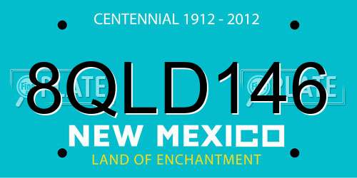 8QLD146 New Mexico License Plate