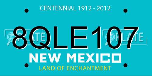 8QLE107 New Mexico License Plate
