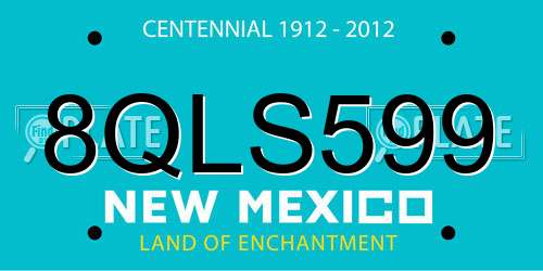 8QLS599 New Mexico License Plate