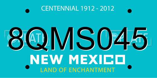 8QMS045 New Mexico License Plate