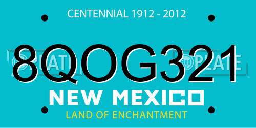 8QOG321 New Mexico License Plate