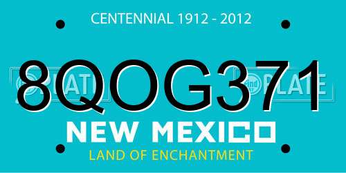 8QOG371 New Mexico License Plate