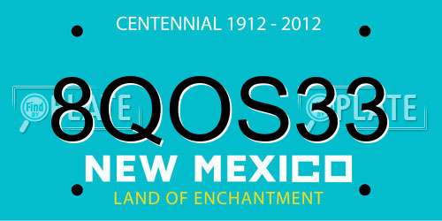 8QOS33 New Mexico License Plate