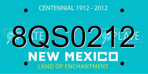 8QS0212 New Mexico License Plate