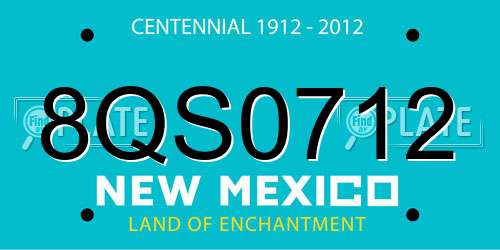 8QS0712 New Mexico License Plate
