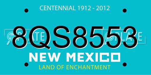 8QS8553 New Mexico License Plate