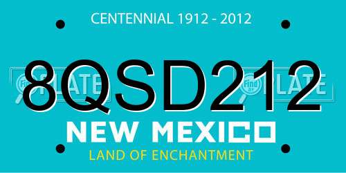 8QSD212 New Mexico License Plate