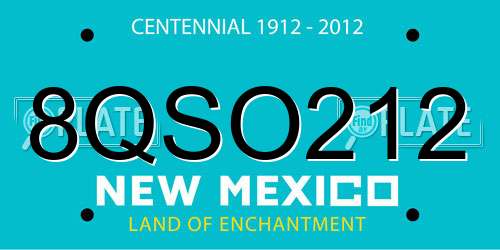 8QSO212 New Mexico License Plate