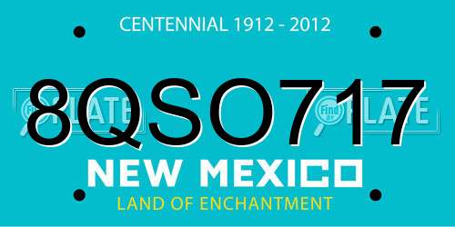 8QSO717 New Mexico License Plate