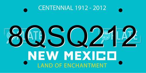 8QSQ212 New Mexico License Plate
