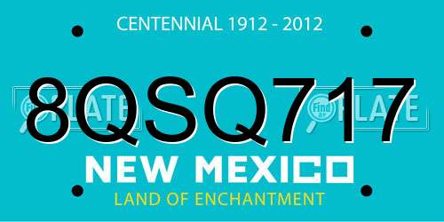 8QSQ717 New Mexico License Plate