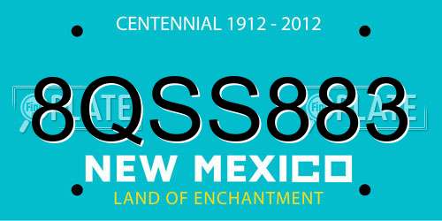 8QSS883 New Mexico License Plate