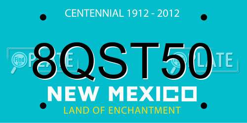 8QST50 New Mexico License Plate