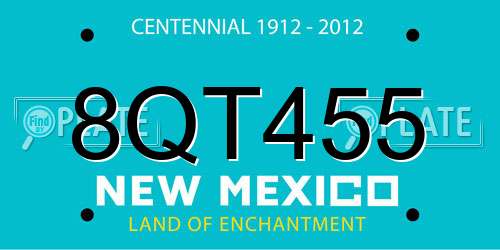 8QT455 New Mexico License Plate
