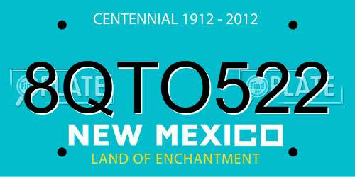8QTO522 New Mexico License Plate