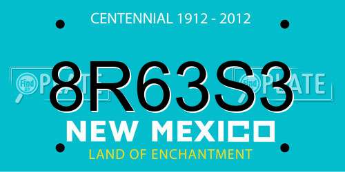 8R63S3 New Mexico License Plate