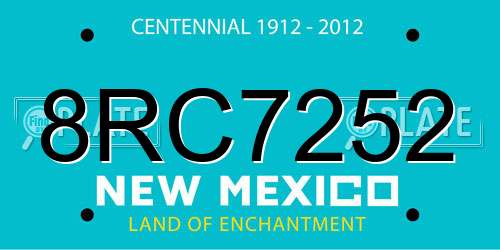 8RC7252 New Mexico License Plate